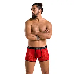 Чоловічі прозорі боксери Passion 046 SHORT PARKER L/XL Red, сітка, під леопард - мініатюра 3