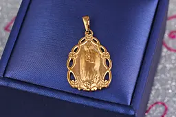 Ладанка Xuping Jewelry у формі арки діва Марія в променях 2.5 см золотиста