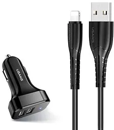 Автомобільний зарядний пристрій Usams C13 (King Tu Series) USB 2.1A with Lightning cable