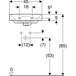 Раковина Geberit Smyle Square 45x36 500.222.01.1, Білий - мініатюра 3