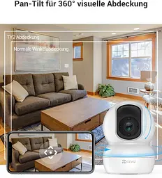 IP камера EZVIZ WLAN 1080P, обертова, двосторонній звук, нічне бачення, сумісна з Alexa - мініатюра 4