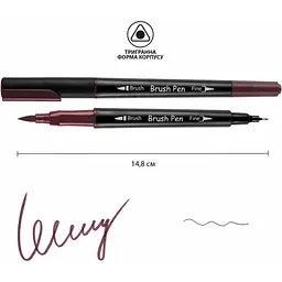 Маркер акварельний Santi Brush Pen SW-24 сливовий двосторонній 6 шт. (391024) - мініатюра 2