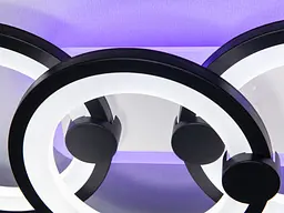 Люстра стельова LED Diasha H8022/2+2BK, 65W, 3200K-6500K, чорний метал, сучасний стиль для дому - мініатюра 5