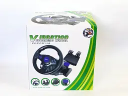 Ігрове кермо з педалями Vibration Steering wheel для пк, PS2, PS3, PC - мініатюра 4
