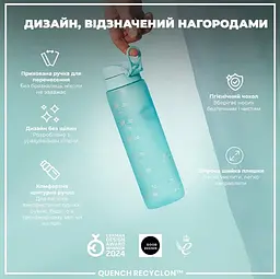 Пляшка для води ION8 1000 мл BPA Free Times To Drink (ЕКО пляшка) Sonic Blue (I8RF1000PBMOT2) - мініатюра 5