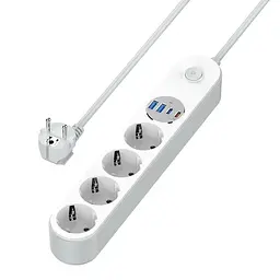 Мережевий фільтр , 4 розетки, 2 м, White ColorWay teh0028205