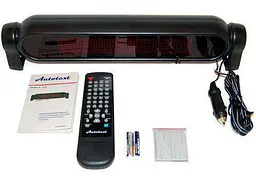 Стоп-сигнал додатковий з рядком, що біжить 42х9х7см 384LED 100 фраз+пульт Шнур=4м Red (2265)