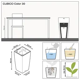 Вазон Lechuza Cubico Color, 14 л, білий (13130) - мініатюра 4