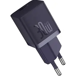 МЗП Baseus GaN5 Fast Charger (mini) 30W (1USB-C) + кабель Type-C to Type-C (P10110902) Midnight Purple - мініатюра 2
