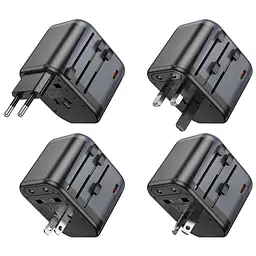 Мережевий зарядний пристрій BOROFONE BAC13 Leader 3-port PD20W(1C2A) universal conversion charger Black (6941991117169) - мініатюра 7