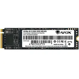 Накопичувач SSD Afox m.2 NVMe 1Tb ME400 PCIe 4,0x4 3D TLC NAND (ME400-1024GQN)