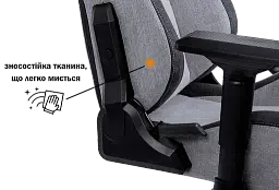 Геймерське крісло GT Racer чорне зі світло-сірим (X-8005 Light Gray/Black Suede) - мініатюра 8