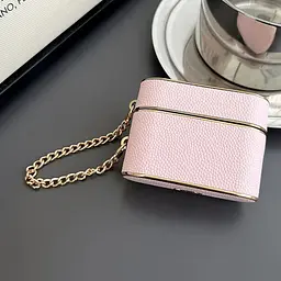 Шкіряний футляр Suitcase для навушників AirPods 3 Pink - мініатюра 2