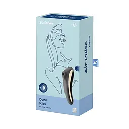 Вакуумний кліторальний стимулятор з вібрацією Satisfyer Dual Kiss чорний - мініатюра 6