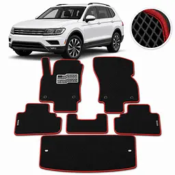Килимки у салон EVA для Volkswagen Tiguan II Allspace 7 місний 2015- з підп'ятником 5 шт
