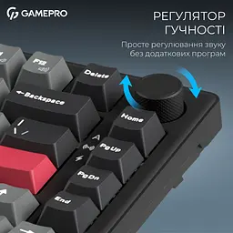 Клавіатура GamePro Asgard Yord Keychron Super Red Switch Wireless/Bluetooth/USB Black бездротова (MK266BK) - мініатюра 7