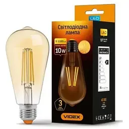 Лампочка Videx Filament ST64FA 10W E27 2200K бронза (VL-ST64FA-10272)