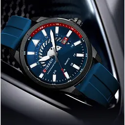 Водостійкий кварцовий годинник Curren Effect black 24133 - мініатюра 2
