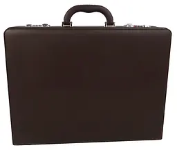 Кейс дипломат із еко шкіри Portfolio Коричневий 44х33х10 см - мініатюра 2