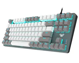 Клавіатура ігрова механічна Aula Mechanical F-3287 Grey-White Keycap KRGD Blue - мініатюра 3