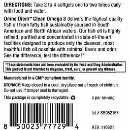 Омега 3 OmneDiem Clean Omega 3 120 softgels - мініатюра 3