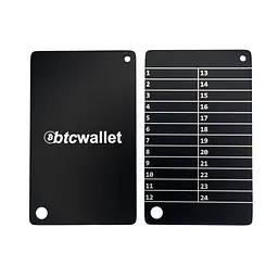 Металеві пластини Btcwallet Black Plate для зберігання сід-фрази, 2 штуки + кріпильний болт - мініатюра 2