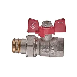 Кран з американкою Nolf Classic NFC.921-06-1/2" FM ГШМ, ручка "метелик" червона NF3150 - мініатюра 4