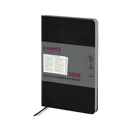 Тижневик Axent датований 2026 Partner City Soft 125х195, чорний (8521-26-01-A)