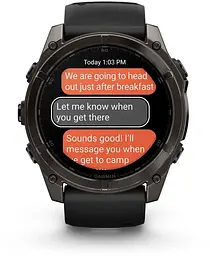 Смарт-годинник Garmin Fenix 8 47mm AMOLED Sapphire Carbon Gray DLC Titanium with Black Silicone Band (010-02904-29) EU - мініатюра 4