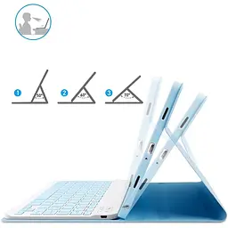 Чохол-книжка BeCover з бездротовою клавіатурою для Samsung Galaxy Tab A9 SM-X115 8.7" Light Blue (712358) - мініатюра 3