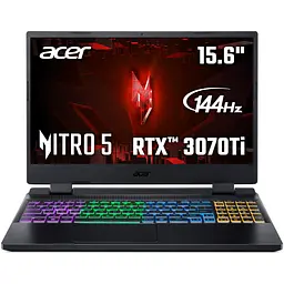 Ноутбук Ігровий Acer Nitro 5 AN515-46 з процесором AMD Ryzen™ 7 6800H pana la 4.7 GHz, 15.6", Full HD, IPS, 144Hz, 16GB DDR5, 512GB SSD, NVIDIA® GeForce RTX™ 3 чорний - мініатюра 3