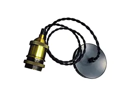 Светильник підвісний Levistella AMP12002-1, E27, чорний з золотим патроном, стиль LOFT