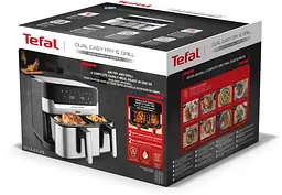 Мультипіч Tefal Dual EasyFry & Grill AirFryer сіро-чорний 2700 Вт (EY905D10) - мініатюра 16