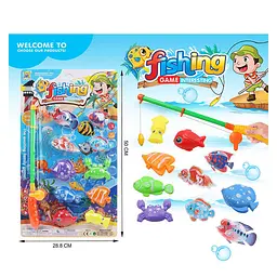 Магнітна рибалка 555-234 "Fishing game", 10 рибок, вудка, на блістері (6920108429999) - мініатюра 2