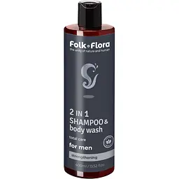 Шампунь-гель для душу Folk&Flora 2 в 1 зміцнюючий чоловічий 400 мл 
