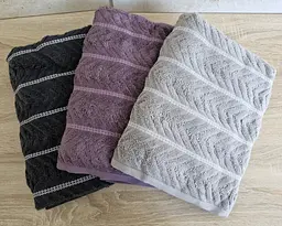 Набір турецьких махрових рушників Cestepe MicroCotton Premium 3 штуки 50x90 + 3 штуки 70х140 Multi 3 щільність 600 г/м2 - мініатюра 7