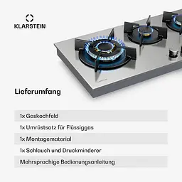 Варильна поверхня газова Klarstein Goldflame 4 Slim (10046473) - мініатюра 6
