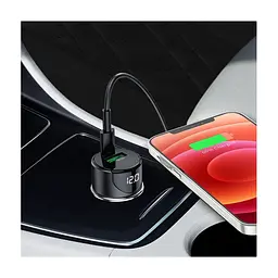 Зарядний пристрій HOCO 1xUSB-C PD20W + 1xUSB QC3.0 car adapter Z42 gray (6931474742551) - мініатюра 5