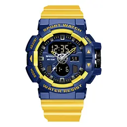Наручний годинник чоловічий 3129 Yellow Blue Sanda acs0030943