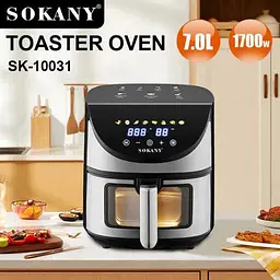 Аерофритюрниця аерогриль безмасляна Sokany SK-10031 7л 1700 Вт Чорна - мініатюра 5