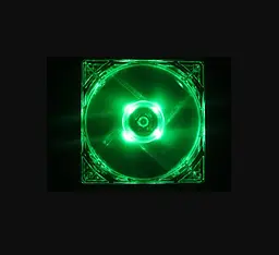 Корпусний кулер Voltronic C12025G Fan DC sleeve fan 4-контактний 120 мм LED Green - мініатюра 2