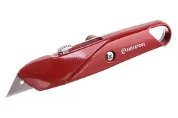 Ніж трапецієвидний будівельний висувний Intertool металевий HT-0505 - мініатюра 2