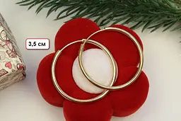 Сережки кільця Xuping Jewelry 3,5 см золотисті - мініатюра 2
