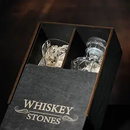 Подарунковий набір віскі Whiskey Stones №12 у дерев'яному пеналі - графин + склянки Bormioli Rocco Cassiopea - мініатюра 6