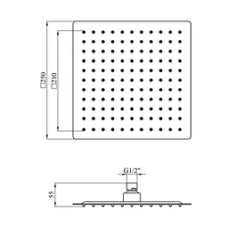 Лійка для верхнього душу Kroner RP Edelstahl Kubus - ESG704-25 (CV022954)