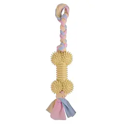 Жувальна іграшка для собак Derby Ribbed bone with cotton rope