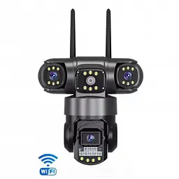 Камера зовнішня поворотна вулична WIFI V380 SC28-W FULL-HD 4MP Нічна знімка 4 об'єктиви