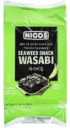 Чіпси з морських водоростей Nicos Seaweed Snack Wasabi 4г