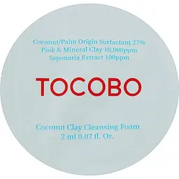 Пінка для обличчя Tocobo Coconut Clay Cleansing Foam очищувальна з глиною 2 мл