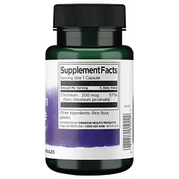 Хром Swanson Chromium Picolinate 200 mcg, 100 капсул для підтримки рівня цукру в крові - мініатюра 2